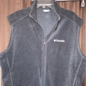 Columbia Mens Black Fleece Zip Up Vest-XL